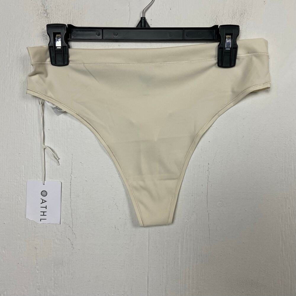 Athleta BodyMove High Rise Thong Underwear Sand Beige NWT Size XL